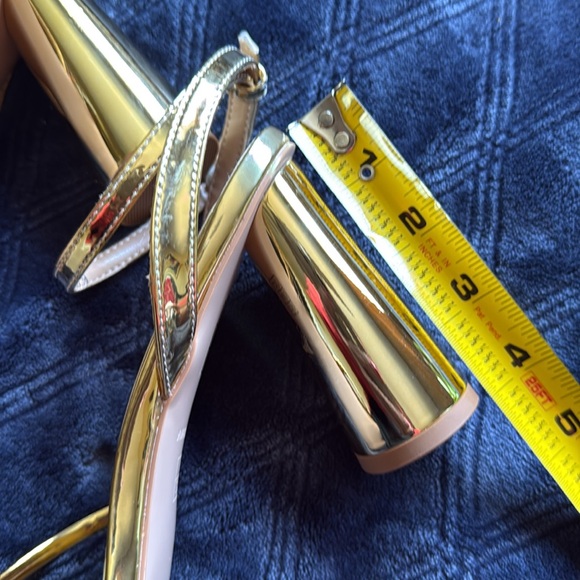 YODEKS Women’s Gold Heeled strappy Sandals Square front New size 9 - Picture 5 of 11